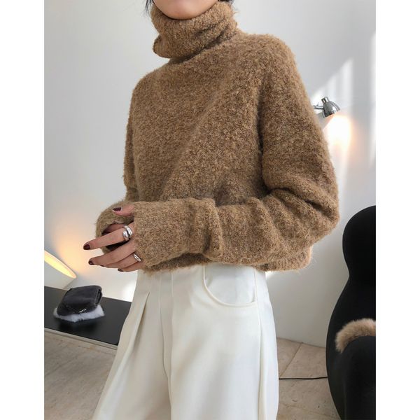 2021 new woolen turtleneck warm knitted brown pullover sweater for woman autumn winter jumper jersey vintage clothes zn87, White;black
2021 new woolen turtleneck warm knitted brown pullover sweater for woman autumn winter jumper jersey vintage clothes zn87, White;black