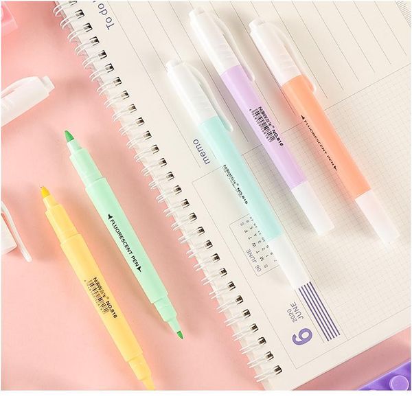 6 pcs/set candy color double headed highlighter marker pen cute fluorescent pen for marking office school writing qyllqn
6 pcs/set candy color double headed highlighter marker pen cute fluorescent pen for marking office school writing qyllqn