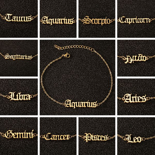 wholesale zodiac sign punk charm anklets 12 constellation classic letter ankle bracelet stainless steel jewelry women gift, Red;blue
wholesale zodiac sign punk charm anklets 12 constellation classic letter ankle bracelet stainless steel jewelry women gift, Red;blue