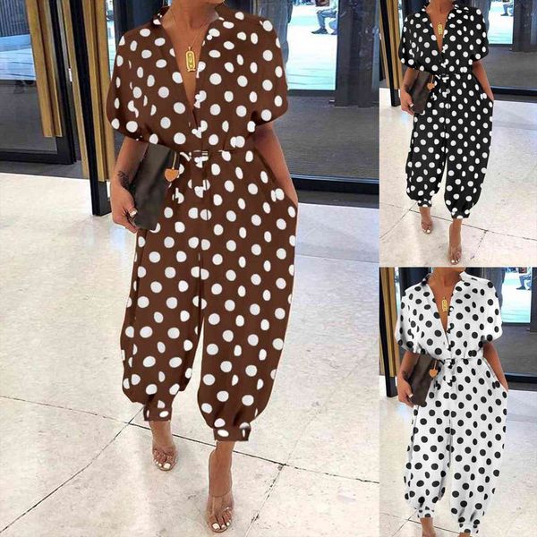 45 wave point lapel long womens romper button oversized bodysuits dot print pants slim, Black;white
45 wave point lapel long womens romper button oversized bodysuits dot print pants slim, Black;white