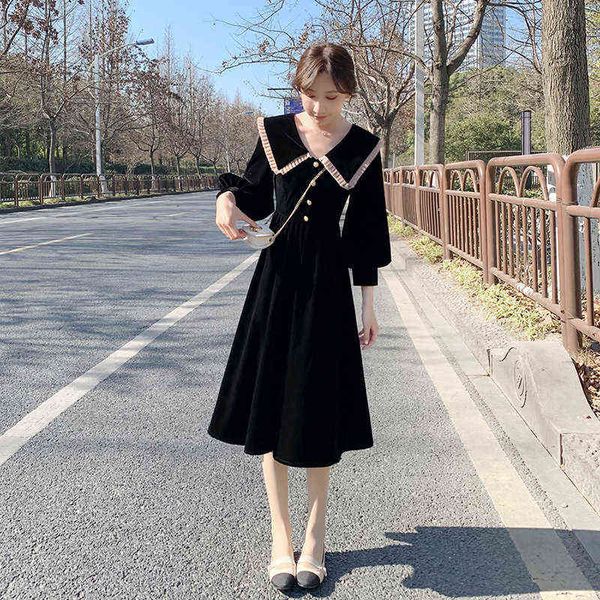 casual dresses autumn and winter 2022 hepburn style doll neck golden veet small black skirt women's large lapel waist dresses, Black;gray
casual dresses autumn and winter 2022 hepburn style doll neck golden veet small black skirt women's large lapel waist dresses, Black;gray