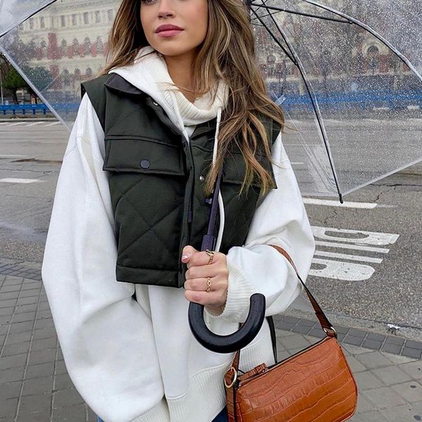 women's vests 2021 women cropped gilet jacket sleeveless fashion casual streetwear woman waistcoat veste femme europe and america ins, Black;white
women's vests 2021 women cropped gilet jacket sleeveless fashion casual streetwear woman waistcoat veste femme europe and america ins, Black;white