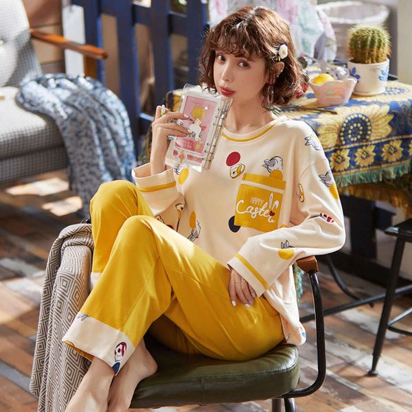 spring and pajamas women's cotton cute long sleeve suit princess wind autumn winter student loose sweet home clothes, Black;red
spring and pajamas women's cotton cute long sleeve suit princess wind autumn winter student loose sweet home clothes, Black;red
