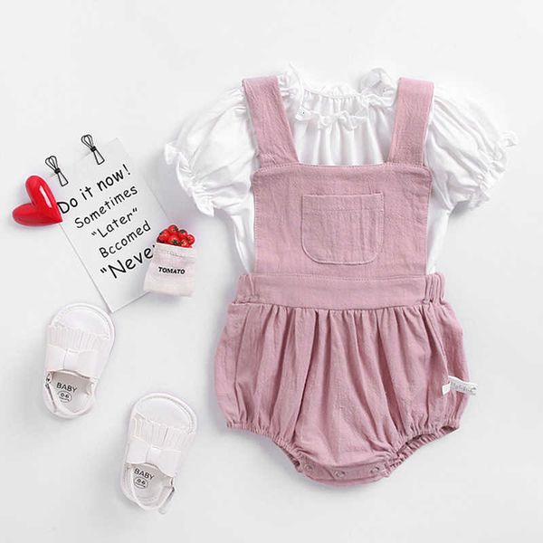 cotton jumpsuit summer girls bodysuits infant baby t shirts + rompers 2pcs / set creeper clothes, Blue
cotton jumpsuit summer girls bodysuits infant baby t shirts + rompers 2pcs / set creeper clothes, Blue