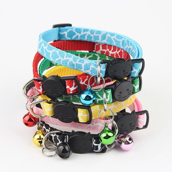 dog collars & leashes pet bell collar cat head buckle 1.0 paste cloth crack decorations in stock