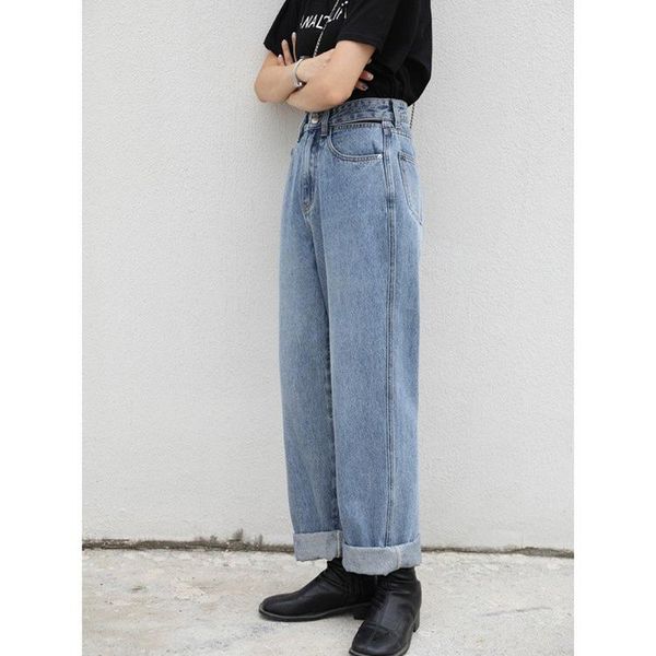 women's jeans early autumn open waist design straight tube high blue mopping denim pants women
women's jeans early autumn open waist design straight tube high blue mopping denim pants women