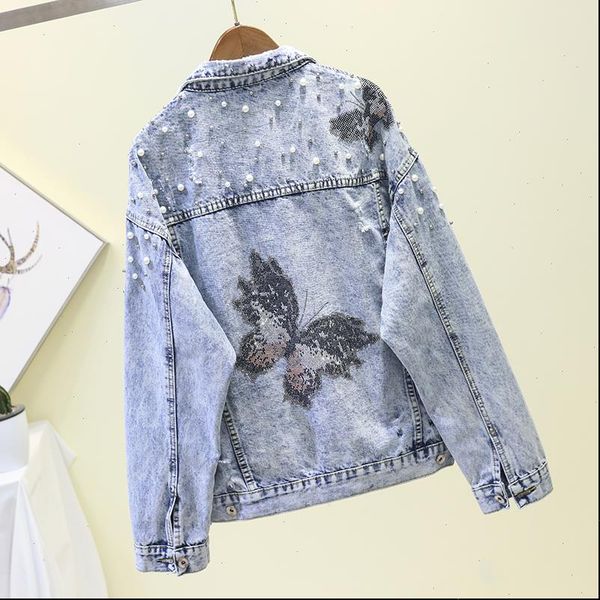 korean style spring autumn new beading denim jacket women long sleeve pearls butterfly diamonds coats short jeans jacket female, Black;brown
korean style spring autumn new beading denim jacket women long sleeve pearls butterfly diamonds coats short jeans jacket female, Black;brown