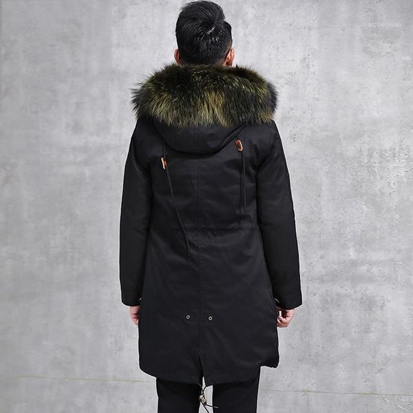 men's leather & faux winter jacket real pure jackets men natural raccoon fur coat parka male long overcoat windbreaker mg-026 lx2365, Black
men's leather & faux winter jacket real pure jackets men natural raccoon fur coat parka male long overcoat windbreaker mg-026 lx2365, Black