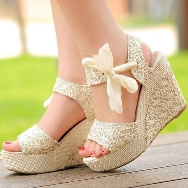dress shoes summer womens sweet high heel wedge platform sandals bowknot ankle beige, Black
dress shoes summer womens sweet high heel wedge platform sandals bowknot ankle beige, Black