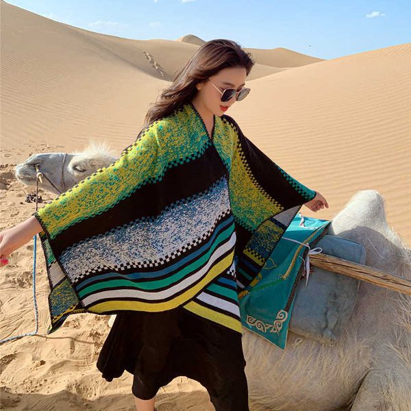 ethnic style knitted coat travel po cloak big shawl women's sunscreen hooded scarf in autumn and winter, Blue;gray
ethnic style knitted coat travel po cloak big shawl women's sunscreen hooded scarf in autumn and winter, Blue;gray