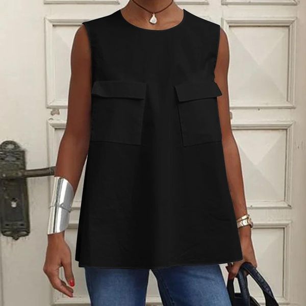 women's blouses & shirts zanzea summer sleeveless tanks women solid blouse elegant loose blusas oversized vests chemise work ol shirt, White
women's blouses & shirts zanzea summer sleeveless tanks women solid blouse elegant loose blusas oversized vests chemise work ol shirt, White