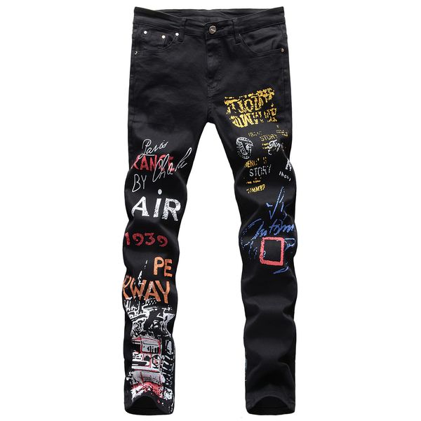 2021 new men's black printing elastic force leisure time jeans male brand personality directly canister flower pants trousers qjdr, Blue
2021 new men's black printing elastic force leisure time jeans male brand personality directly canister flower pants trousers qjdr, Blue