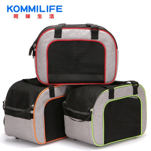 kommilife cat dog carrier bag breathable transportation carrier for dogs cats teddy chihuahua puppy travel handbag dog bag