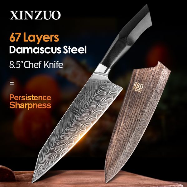 xinzuo 8.5 inches chef kitchen knives damascus stee vegetabe meat knife with g10 + mosaic brass rivet hande cooking knife
xinzuo 8.5 inches chef kitchen knives damascus stee vegetabe meat knife with g10 + mosaic brass rivet hande cooking knife