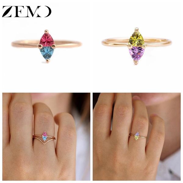 wedding rings zemo 1pc rose gold for women triangle zircon finger rainbow female's knuckle jewellry gift friends anillos mujer, Slivery;golden
wedding rings zemo 1pc rose gold for women triangle zircon finger rainbow female's knuckle jewellry gift friends anillos mujer, Slivery;golden