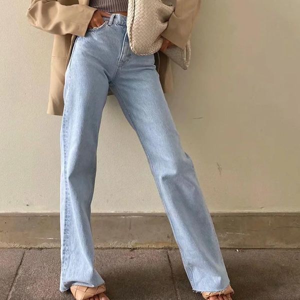 women's jeans washed denim women pants wide leg trousers female casual long high waisted streetwear straight jean pantalones, Blue
women's jeans washed denim women pants wide leg trousers female casual long high waisted streetwear straight jean pantalones, Blue