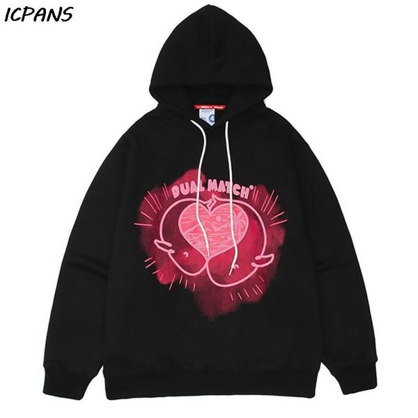men's hoodies & sweatshirts harajuku graffitit cartoon heart print streetwear pullover hooded hip hop fashion casual loose outwear, Black
men's hoodies & sweatshirts harajuku graffitit cartoon heart print streetwear pullover hooded hip hop fashion casual loose outwear, Black