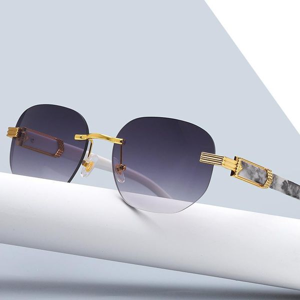 sunglasses designer rimless women men fashion vintage small square sun glasses travel driving eyewear shades uv400, White;black
sunglasses designer rimless women men fashion vintage small square sun glasses travel driving eyewear shades uv400, White;black