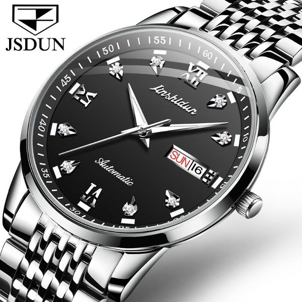 wristwatches jsdun brand men watch luxury fashion waterproof sports stainless steel mechanical watches for wristwatch reloj hombre, Slivery;brown
wristwatches jsdun brand men watch luxury fashion waterproof sports stainless steel mechanical watches for wristwatch reloj hombre, Slivery;brown