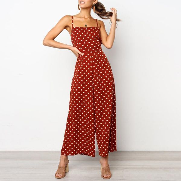 women's jumpsuits & rompers women jumpsuit polka dot holiday wide leg pants long backless strappy playsuit elegant female clothing#c45, Black;white
women's jumpsuits & rompers women jumpsuit polka dot holiday wide leg pants long backless strappy playsuit elegant female clothing#c45, Black;white