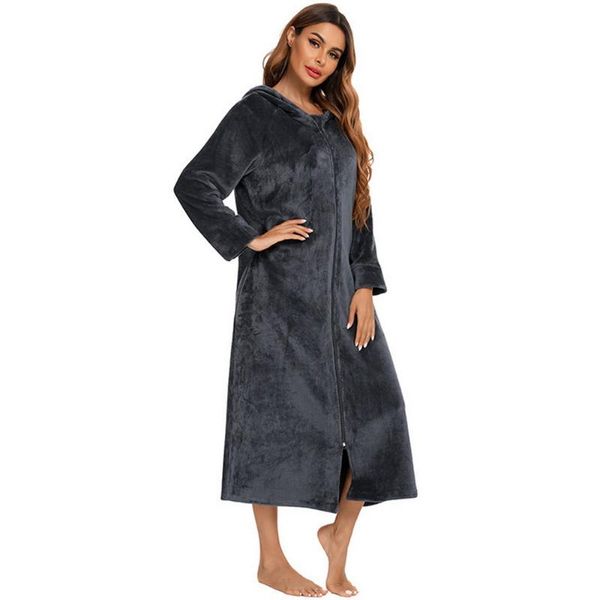 women's sleepwear winter flannel women's front zipper robe coat with pocket warm bathrobe hooded solid long sleeve gown night wear, Black;red
women's sleepwear winter flannel women's front zipper robe coat with pocket warm bathrobe hooded solid long sleeve gown night wear, Black;red