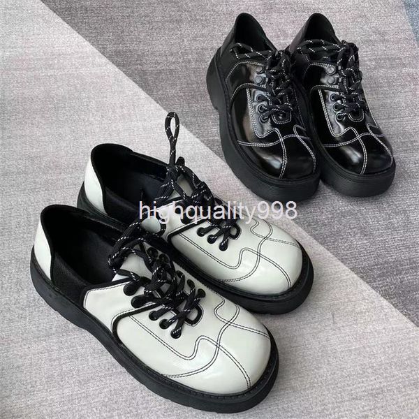 sandals thick soled small leather shoes women's spring round head embroidered derby big muffin single, Black
sandals thick soled small leather shoes women's spring round head embroidered derby big muffin single, Black