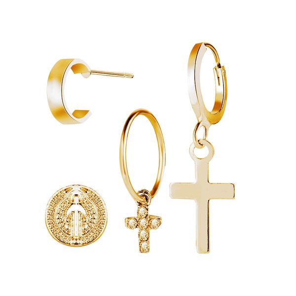 4pcs/set fashion gold silver color women stud earrings brief cross style earrings set vintage alloy drop earrings
4pcs/set fashion gold silver color women stud earrings brief cross style earrings set vintage alloy drop earrings