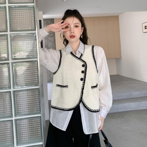 women's vests spring autumn vintage elegant vest jacket women sleeveless v-neck slim casual streetwear female waistcoat coat 4111, Black;white
women's vests spring autumn vintage elegant vest jacket women sleeveless v-neck slim casual streetwear female waistcoat coat 4111, Black;white