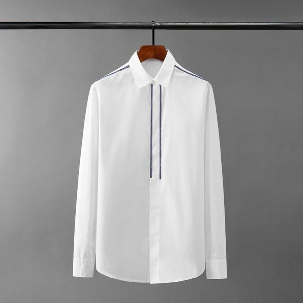 new cotton man shirts luxury nail bead placket long sleeve casual male shirts fashion slim fit party mens dress 3xl, White;black
new cotton man shirts luxury nail bead placket long sleeve casual male shirts fashion slim fit party mens dress 3xl, White;black