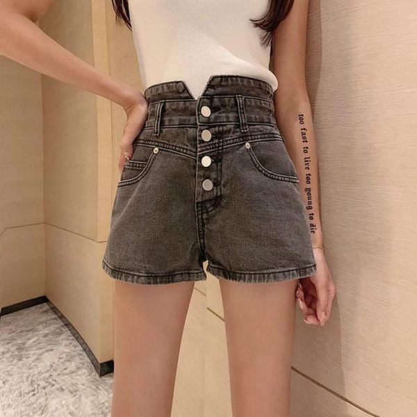 women's jeans 2021 summer women denim shorts korean vintage wide leg high waist female loose button distressed f272, Blue
women's jeans 2021 summer women denim shorts korean vintage wide leg high waist female loose button distressed f272, Blue