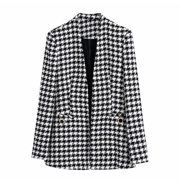 women's suits & blazers blazer coat vintage long sleeve welt pockets female outerwear chic veste women fashion tweed houndstooth, White;black
women's suits & blazers blazer coat vintage long sleeve welt pockets female outerwear chic veste women fashion tweed houndstooth, White;black