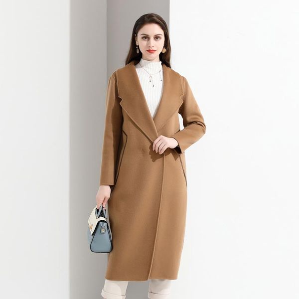 women's wool & blends long windbreaker double-sided cashmere coat women 2021 woolen autumn and winter, Black
women's wool & blends long windbreaker double-sided cashmere coat women 2021 woolen autumn and winter, Black