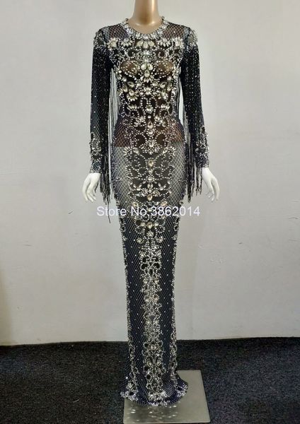 black mesh see through sparkly crystals long dress evening party rhinestones dresses birthday tassel stage costume fringes dress, Black;red
black mesh see through sparkly crystals long dress evening party rhinestones dresses birthday tassel stage costume fringes dress, Black;red