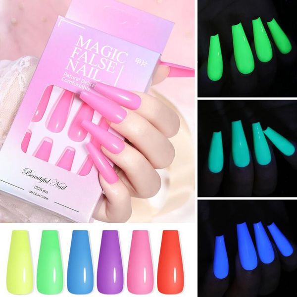 false nails long coffin tips full cover solid color ballerina glow in the dark for diy home nail salon halloween essentials, Red;gold 
false nails long coffin tips full cover solid color ballerina glow in the dark for diy home nail salon halloween essentials, Red;gold