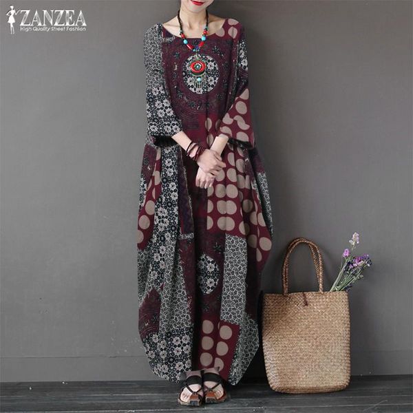casual dresses printed maxi dress womens sundress 2021 zanzea plus size linen summer long sleeve tunic vestiso party robe, Black;gray
casual dresses printed maxi dress womens sundress 2021 zanzea plus size linen summer long sleeve tunic vestiso party robe, Black;gray