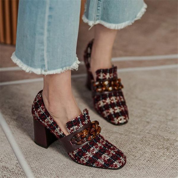 dress shoes chain elegant women high heels square toe slip on pumps spring autumn ladies quality, Black
dress shoes chain elegant women high heels square toe slip on pumps spring autumn ladies quality, Black