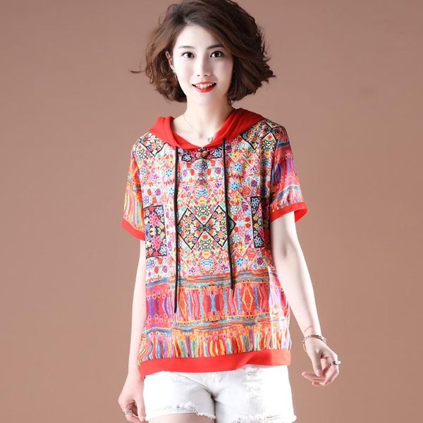 women's blouses & shirts 2021 plus size summer print patchwork chiffon blouse loose casuale hooded fashion short sleeve women lj3274, White
women's blouses & shirts 2021 plus size summer print patchwork chiffon blouse loose casuale hooded fashion short sleeve women lj3274, White