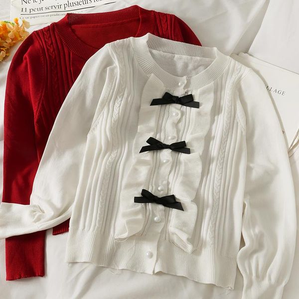 women's knits & tees chic bow decoration solid fall cardigan 2021 single breasted sweater woman long sleeve soft office lady knitted f, White
women's knits & tees chic bow decoration solid fall cardigan 2021 single breasted sweater woman long sleeve soft office lady knitted f, White