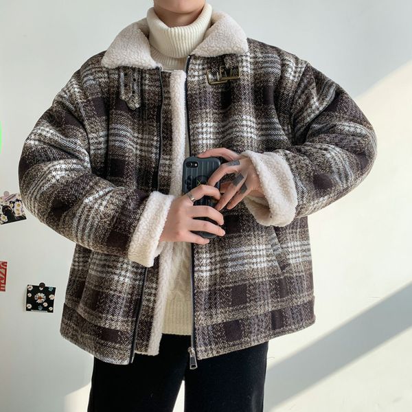 2021 new winter thick plaid men's warmth fashion casual retro men loose korean short woolen coat mens overcoat q7rx, Black
2021 new winter thick plaid men's warmth fashion casual retro men loose korean short woolen coat mens overcoat q7rx, Black