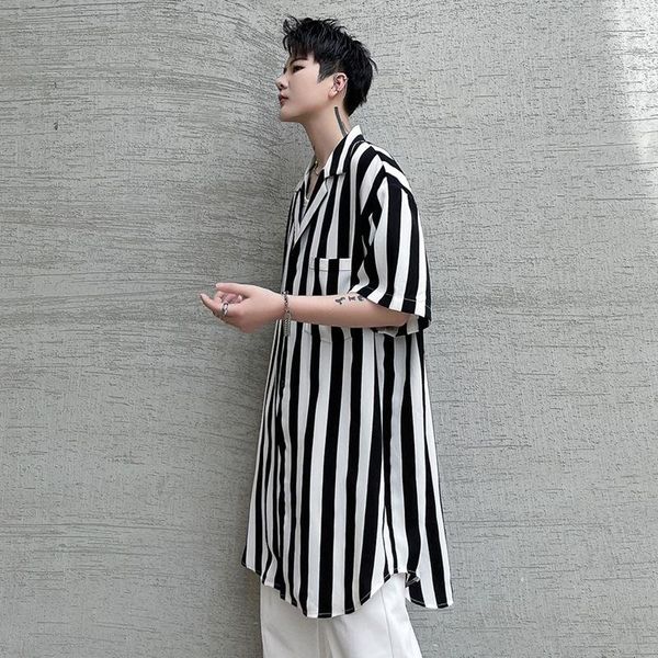 men's casual shirts vintage hip hop long sleeve shirt couple men oversize loose stripe dress women streetwear moda hombre 2021, White;black
men's casual shirts vintage hip hop long sleeve shirt couple men oversize loose stripe dress women streetwear moda hombre 2021, White;black