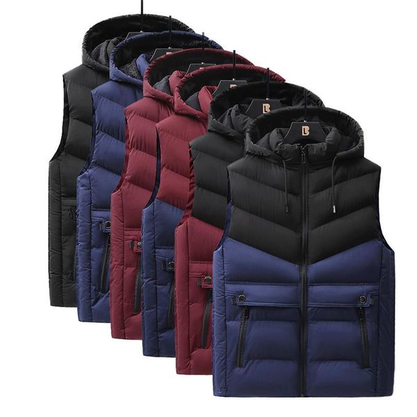 men's vests 2021 winter mens fashion jacket male thermal cotton casual sleeveless vest heated coats hunting thicken waistcoat men, Black;white
men's vests 2021 winter mens fashion jacket male thermal cotton casual sleeveless vest heated coats hunting thicken waistcoat men, Black;white