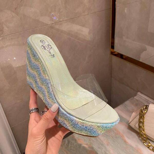 summer new transparent women's pumps shoes sequin high heeled women's sandals, Black
summer new transparent women's pumps shoes sequin high heeled women's sandals, Black