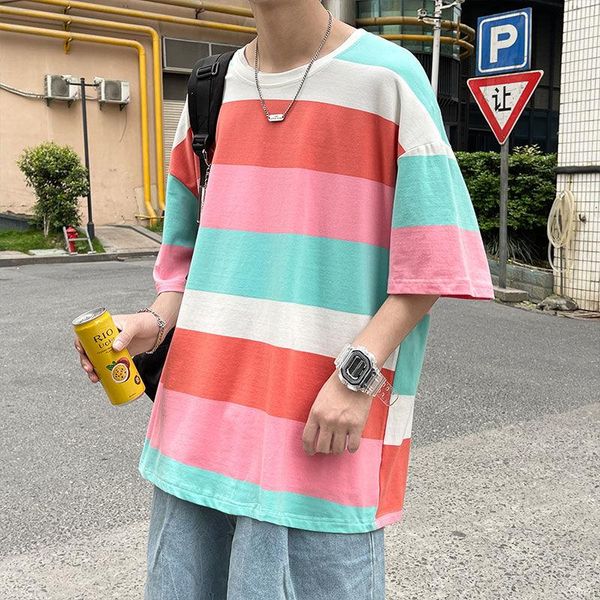 men's t-shirts 2021 summer casual fashion trend t shirt wide stripe printing tshirt round neck short sleeve clothes t-shirt size m-5xl, White;black
men's t-shirts 2021 summer casual fashion trend t shirt wide stripe printing tshirt round neck short sleeve clothes t-shirt size m-5xl, White;black