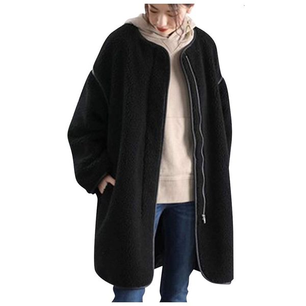 woman women effen color losse wollen doek rits o-neck random long jas short winter female muir, Black;brown
woman women effen color losse wollen doek rits o-neck random long jas short winter female muir, Black;brown