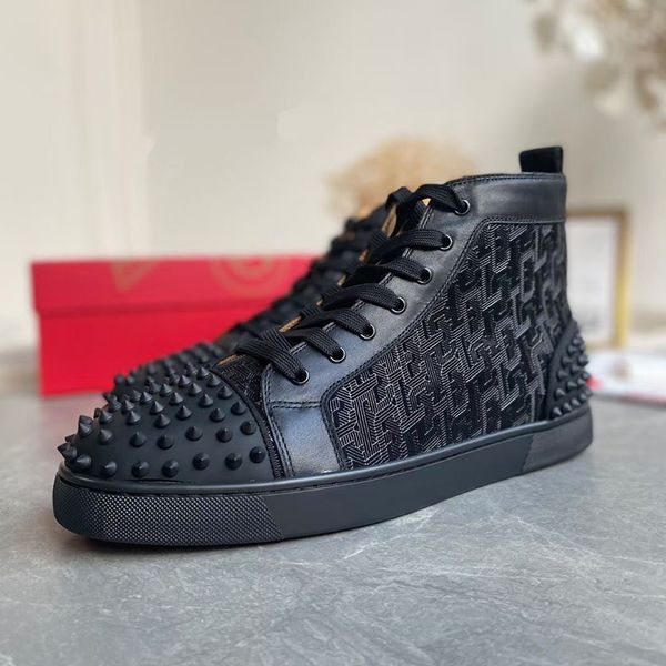 high red bottom luxury black graffiti leather shoes for men spikes casual flats loafers rivets toecap heel women sneakers mkljj0001, Red;white
high red bottom luxury black graffiti leather shoes for men spikes casual flats loafers rivets toecap heel women sneakers mkljj0001, Red;white