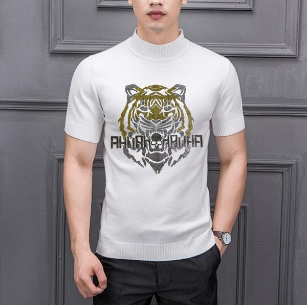 new summer men sweater short sleeves sweater plus size casual knitted rhinestone b03, White;black
new summer men sweater short sleeves sweater plus size casual knitted rhinestone b03, White;black