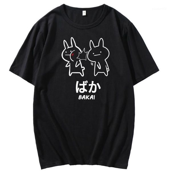 men's t-shirts printed short-sleeved t-shirt male baka slap japanese anime harajuku and female same paragraph loose, White;black
men's t-shirts printed short-sleeved t-shirt male baka slap japanese anime harajuku and female same paragraph loose, White;black