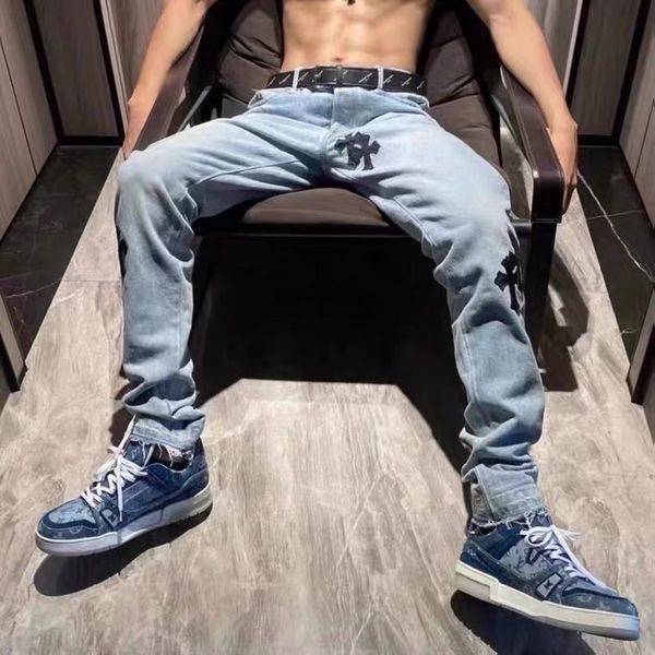 jeans high street ch tide brand crow cross vintage casual wash blue denim pants straight tube men and women
jeans high street ch tide brand crow cross vintage casual wash blue denim pants straight tube men and women