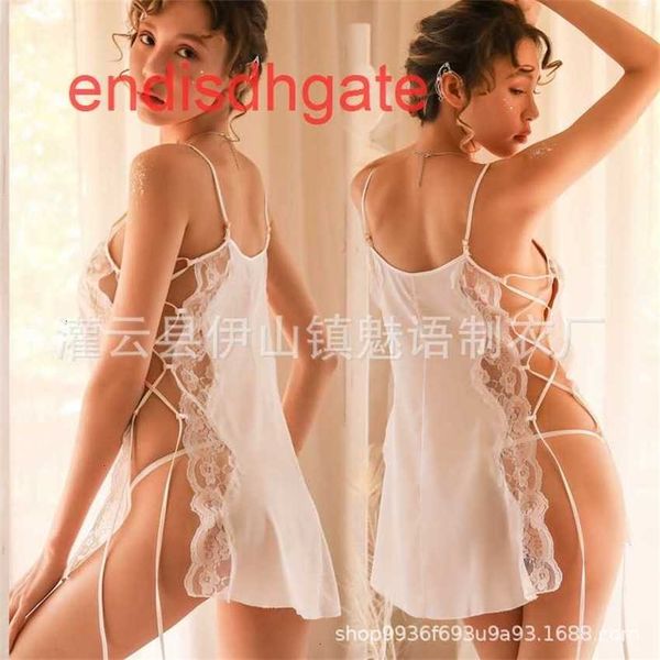 factory5aemdouble women's slit side lace nightdress sling underwear temptation strap hollow out pajamas suit, Black;white
factory5aemdouble women's slit side lace nightdress sling underwear temptation strap hollow out pajamas suit, Black;white