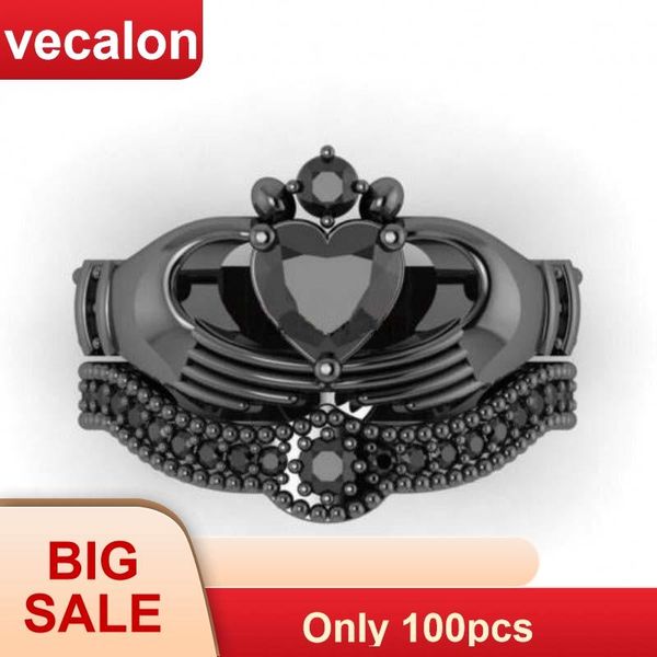 wedding rings vecalon female black birthstone claddagh ring 5a zircon cz gold filled party band bridal sets for women, Slivery;golden
wedding rings vecalon female black birthstone claddagh ring 5a zircon cz gold filled party band bridal sets for women, Slivery;golden